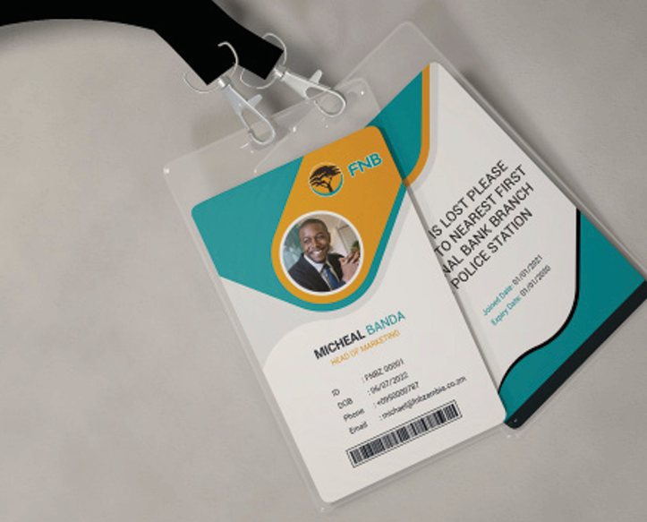 Employee ID badge with QR code