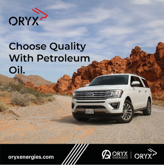 Oryx branded ad with SUV