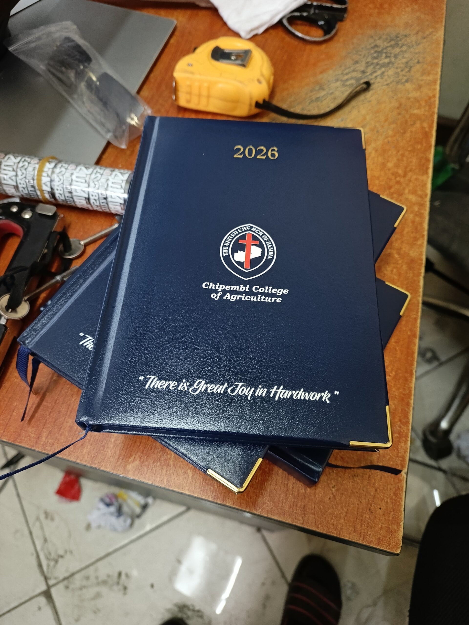 Foil-blocked 2026 diaries produced for Chipembi College of Agriculture