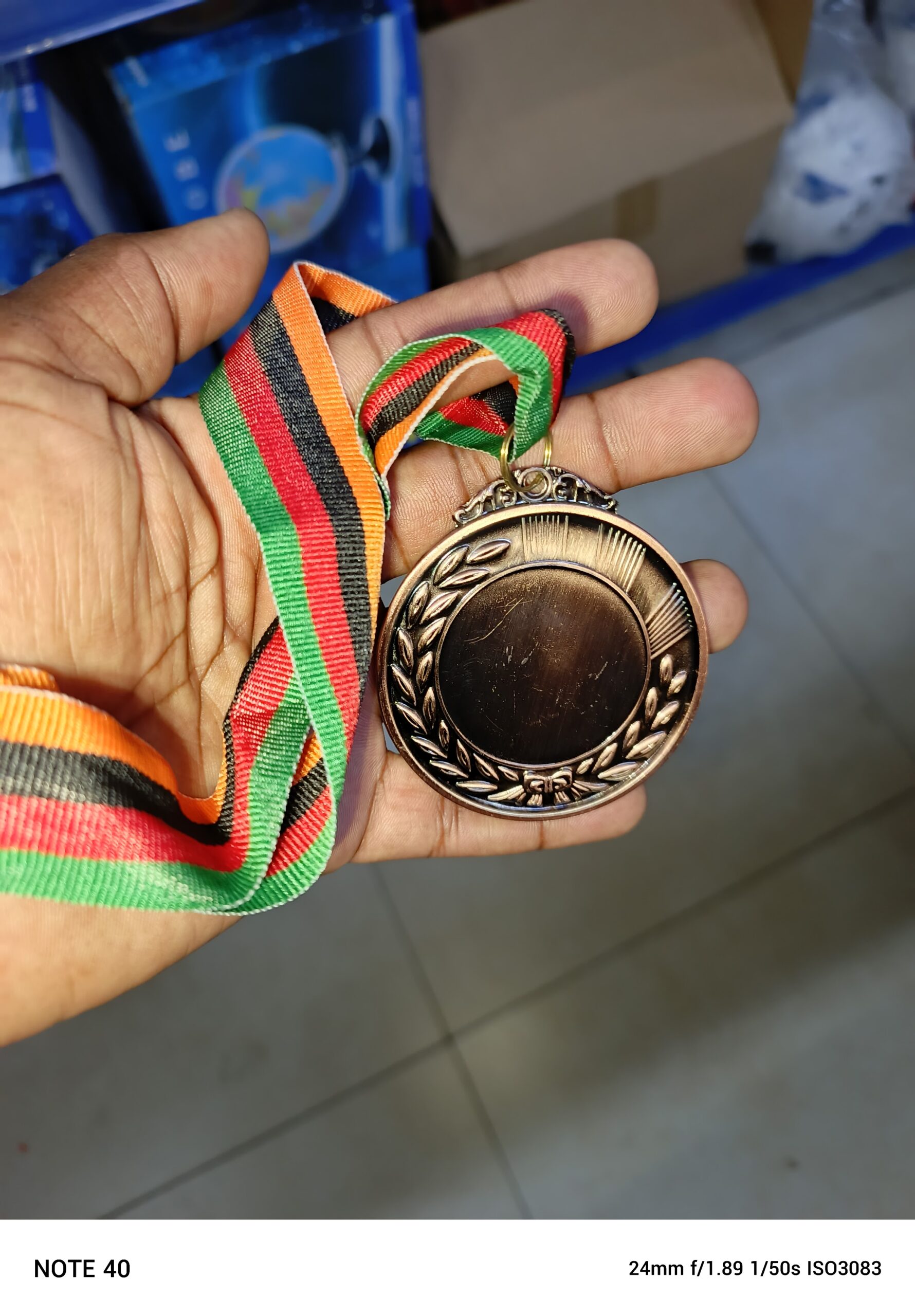 Commemorative medal on a Zambian national-colours ribbon