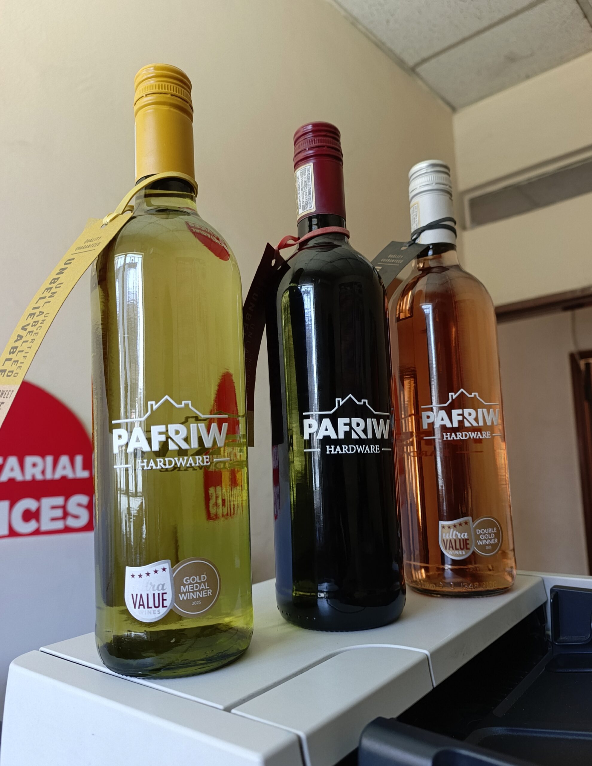 Labelled bottle range produced for Pafriw