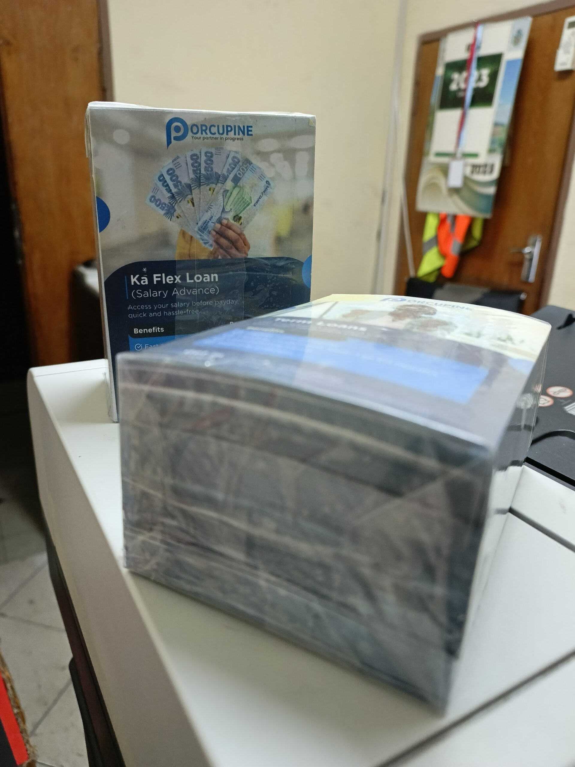 Printed product pack produced for the Porcupine Finance Flex Loan