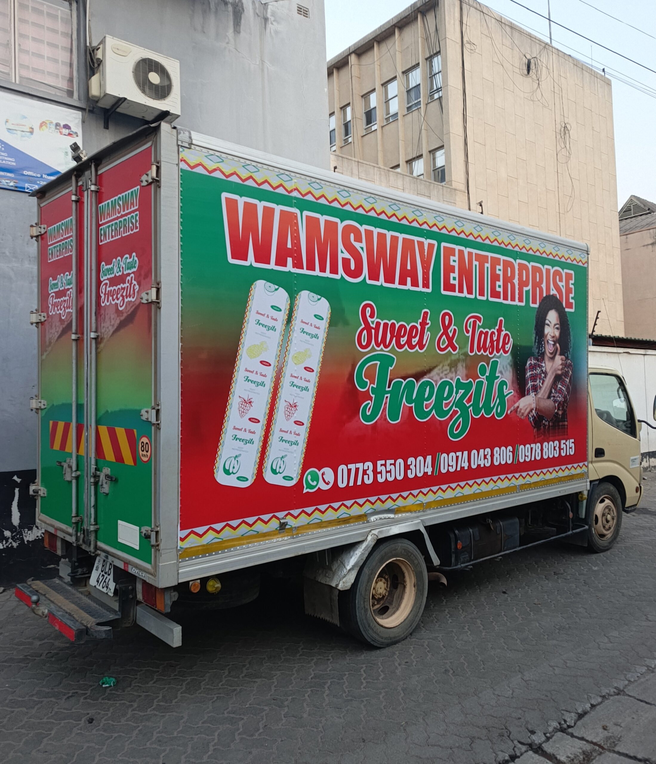 Full vehicle livery applied to a Wamsway Enterprises delivery truck